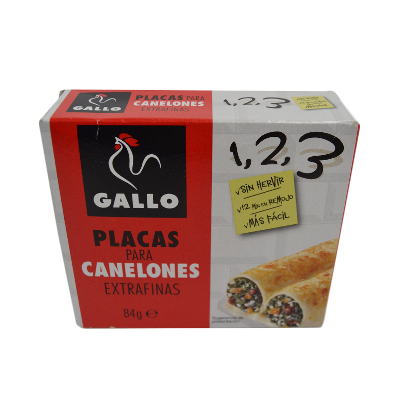 CANELONES GALLO 84GRx28 PRECOCIDOS      